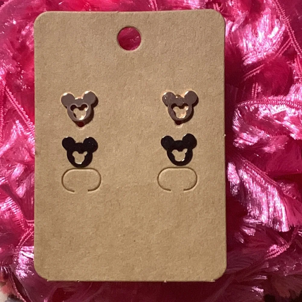 2 Pair of Little Girls Disney Mickey Head Earrings, NEW